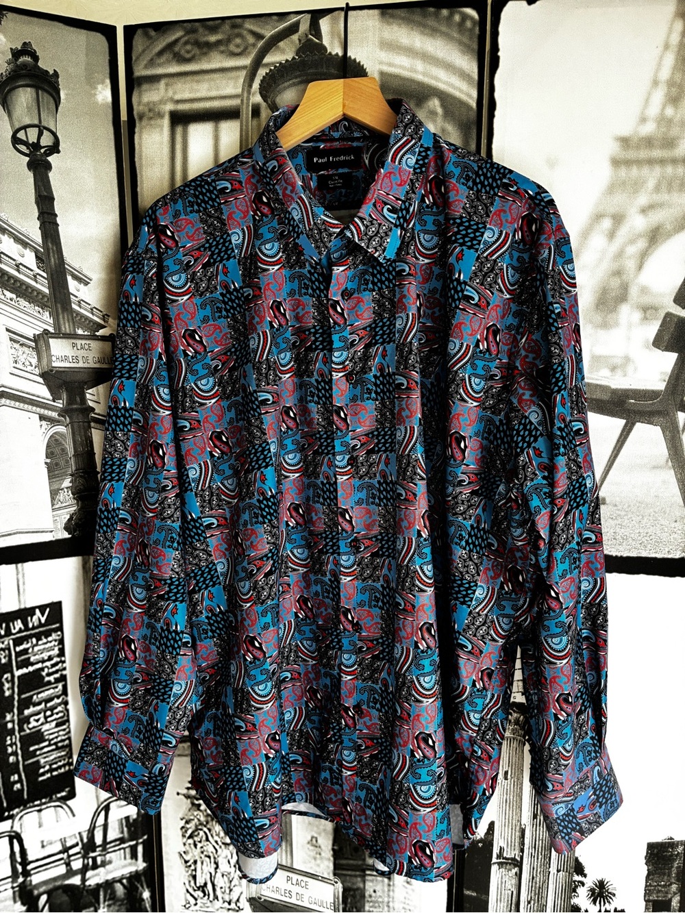 Men’s Paul Fredrick Blue Button-Down Shirt